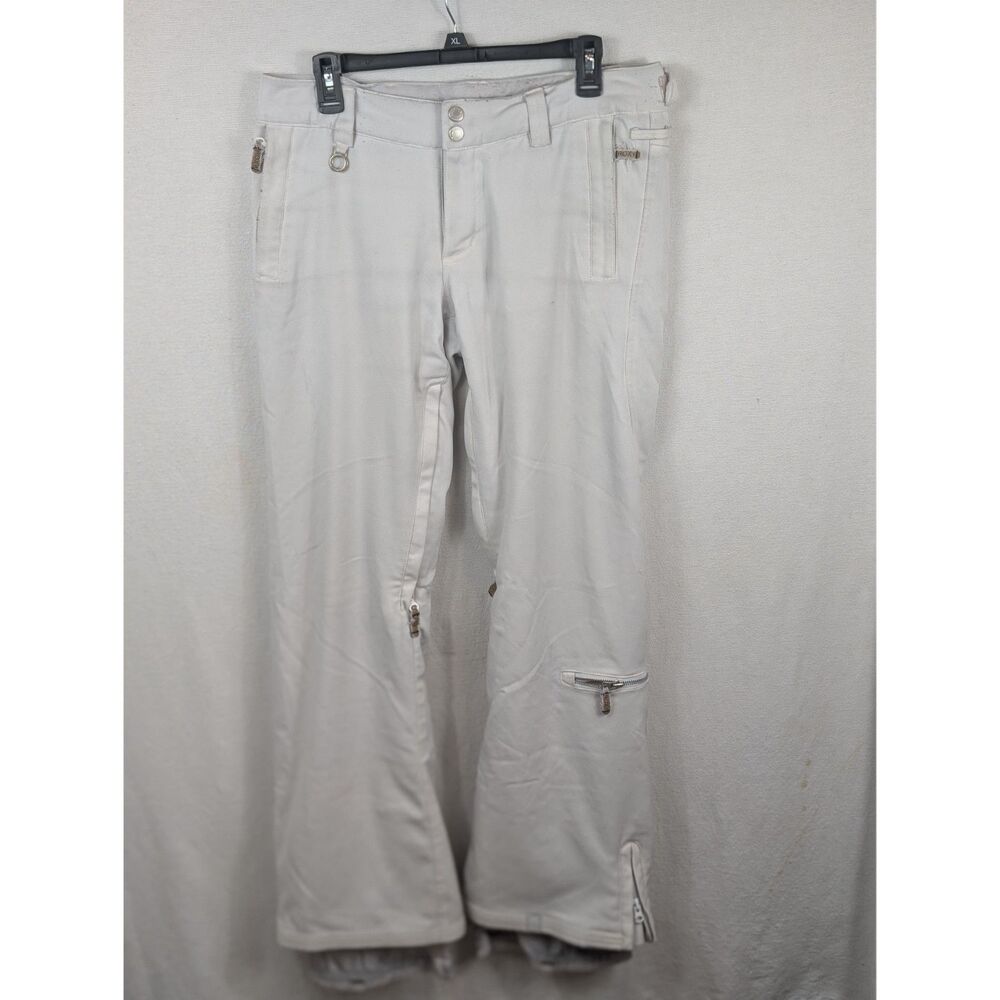Roxy Slim Fit 10K Torah Bright Ski/SnowBoard Pants White Women's Size Large